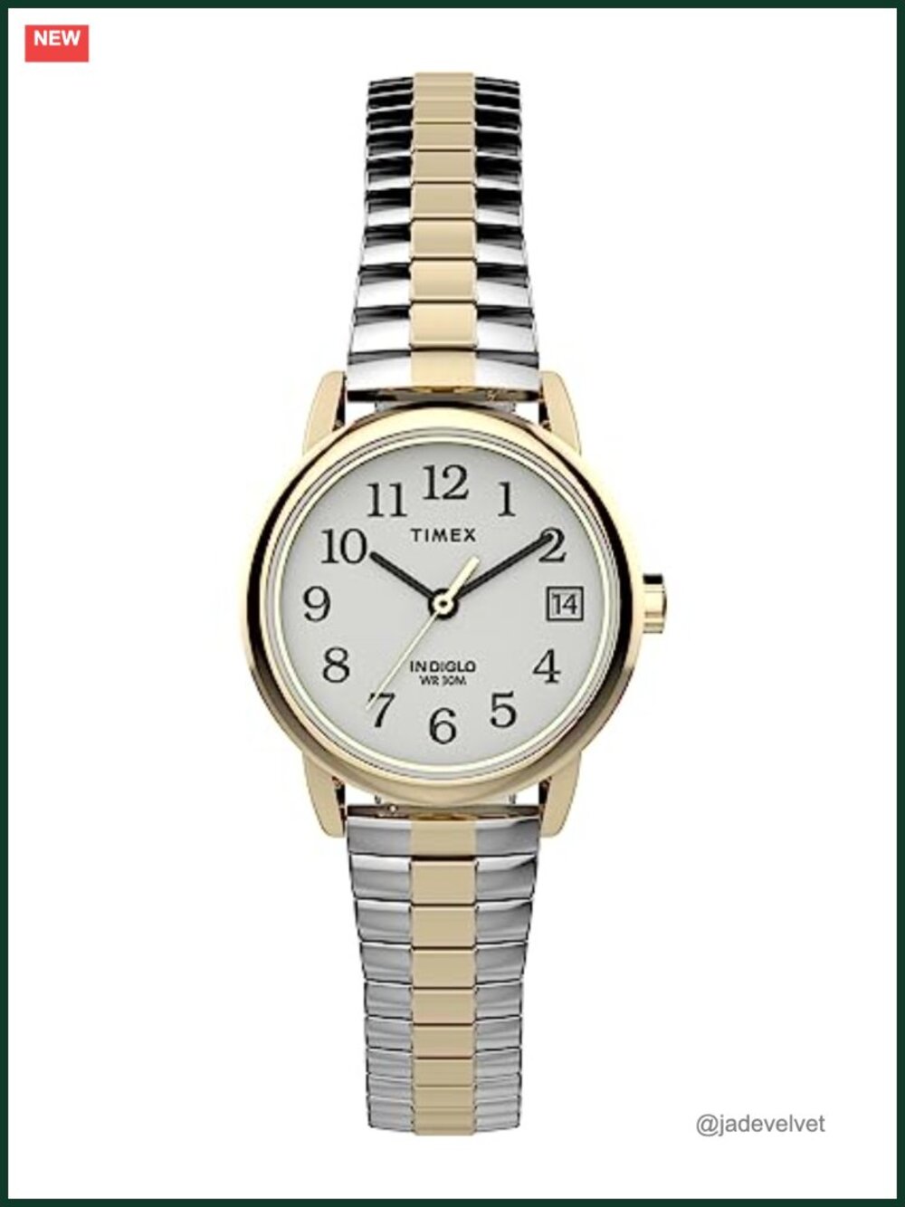 Easy Reader Quartz Watch 25mm Round Case Stainless Steel Expansion Band